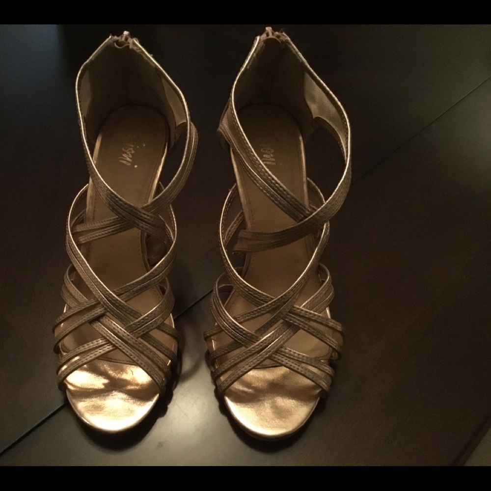 Rose gold dress sandals